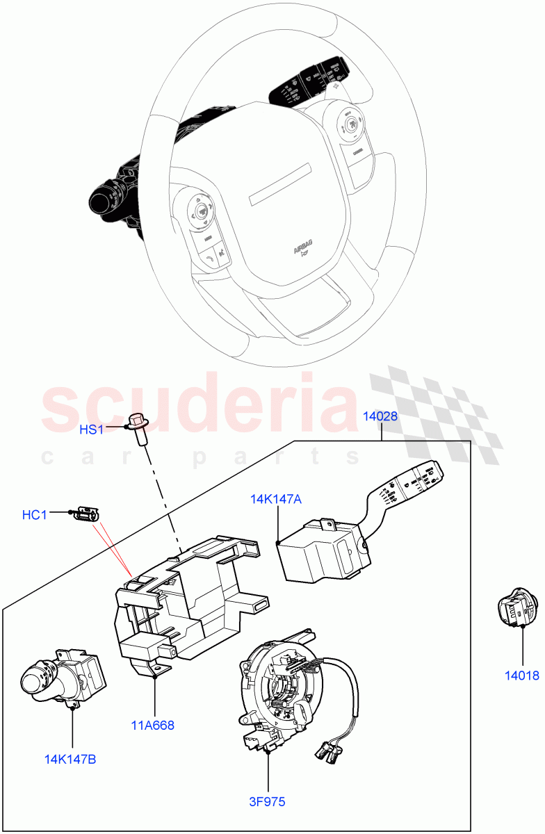 Switches(Steering Column) of Land Rover Land Rover Range Rover Velar (2017+) [3.0 Diesel 24V DOHC TC]