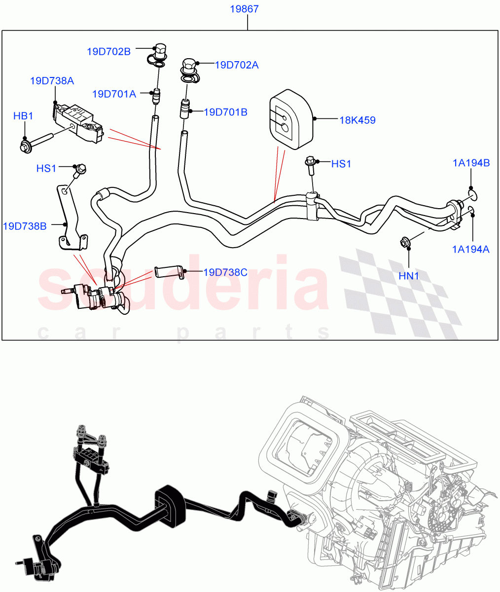 Air Conditioning System(Halewood (UK),A/C HF01234YF w/Intrnl Heat Exchng,Electric Engine Battery-PHEV,Air Con Refrigerant-HF01234YF)((V)FROMMH000001) of Land Rover Land Rover Discovery Sport (2015+) [1.5 I3 Turbo Petrol AJ20P3]