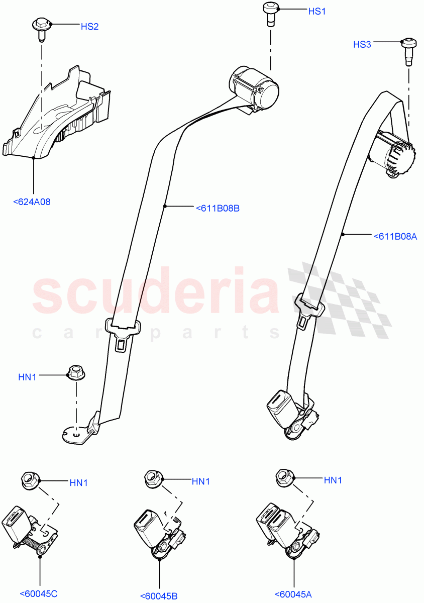 Rear Seat Belts(Itatiaia (Brazil))((V)FROMGT000001) of Land Rover Land Rover Range Rover Evoque (2012-2018) [2.2 Single Turbo Diesel]