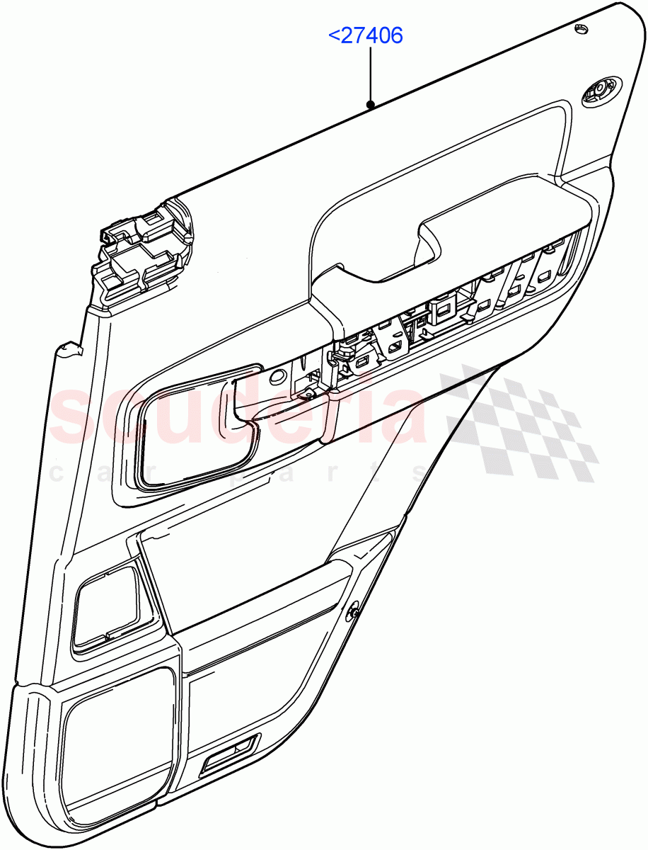 Rear Door Trim Panels((V)FROMAA000001) of Land Rover Land Rover Range Rover (2010-2012) [3.6 V8 32V DOHC EFI Diesel]