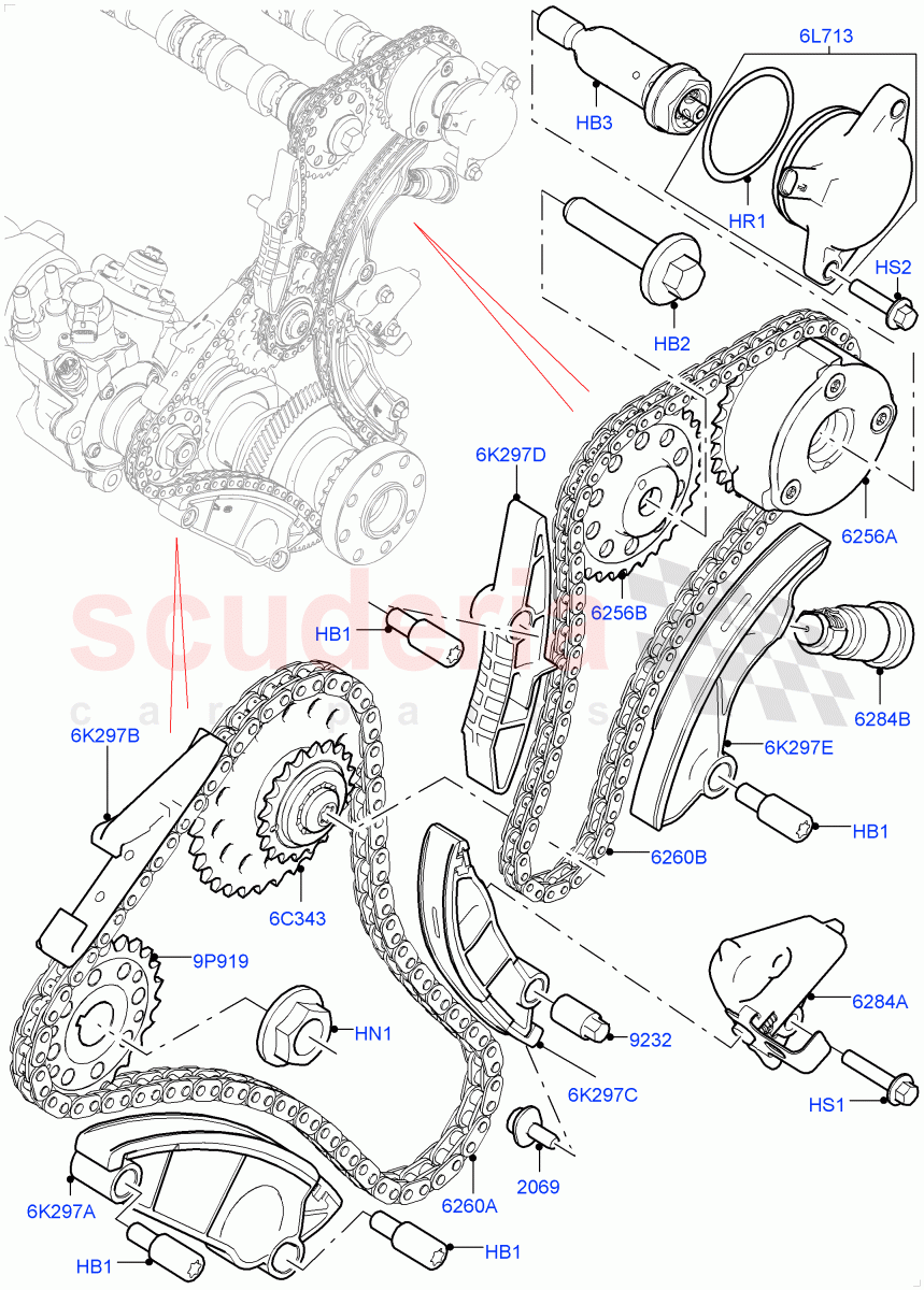 Timing Gear(Nitra Plant Build)(2.0L I4 DSL MID DOHC AJ200,2.0L I4 DSL HIGH DOHC AJ200)((V)FROMK2000001) of Land Rover Land Rover Discovery 5 (2017+) [2.0 Turbo Diesel]