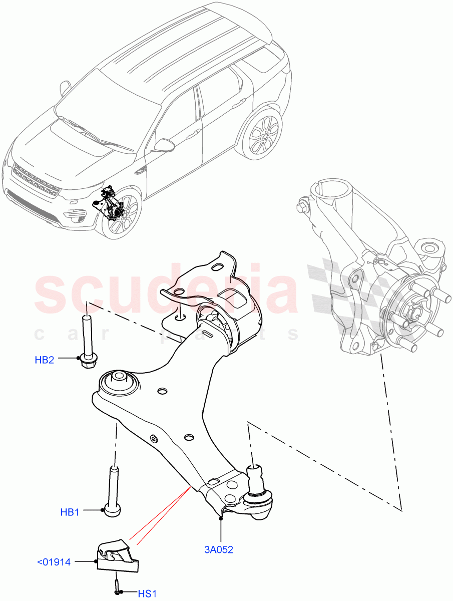 Front Suspension Arms (Halewood (UK)) ((V) TOKH999999) of Land Rover Land Rover Discovery Sport (2015+) [2.0 Turbo Petrol AJ200P]