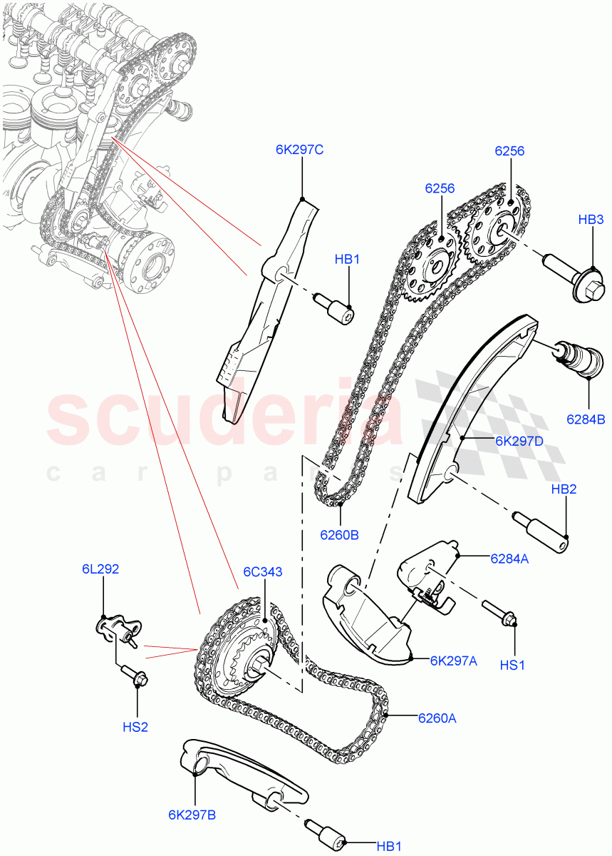 Timing Gear (Nitra Plant Build) (3.0L AJ20D6 Diesel High) ((V) FROMM2000001) of Land Rover Land Rover Defender (2020+) [3.0 I6 Turbo Diesel AJ20D6]