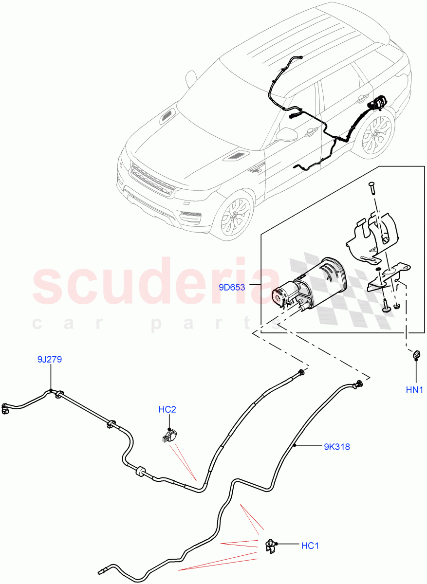 Fuel Lines (Rear) (2.0L 16V TIVCT T/C 240PS Petrol) of Land Rover Land Rover Range Rover Sport (2014+) [2.0 Turbo Petrol GTDI]