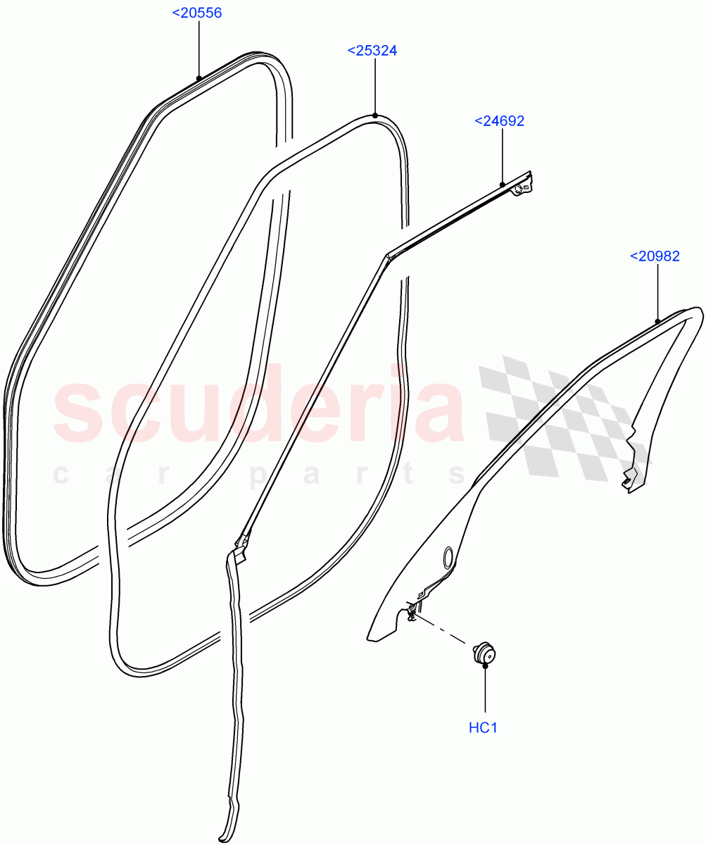 Front Doors, Hinges & Weatherstrips(Finisher And Seals) of Land Rover Land Rover Range Rover Sport (2014+) [3.0 I6 Turbo Petrol AJ20P6]