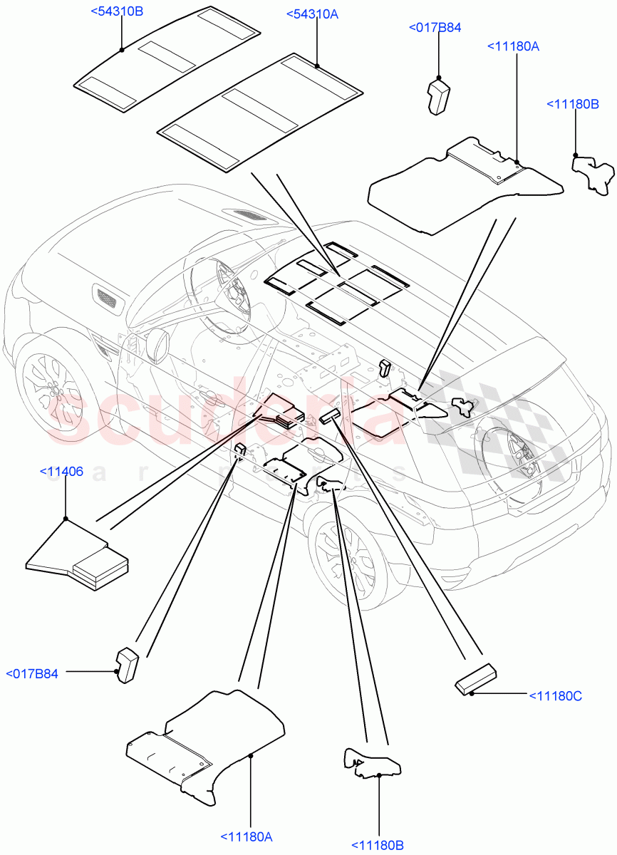 Insulators - Rear(Passenger Compartment) of Land Rover Land Rover Range Rover Sport (2014+) [5.0 OHC SGDI SC V8 Petrol]