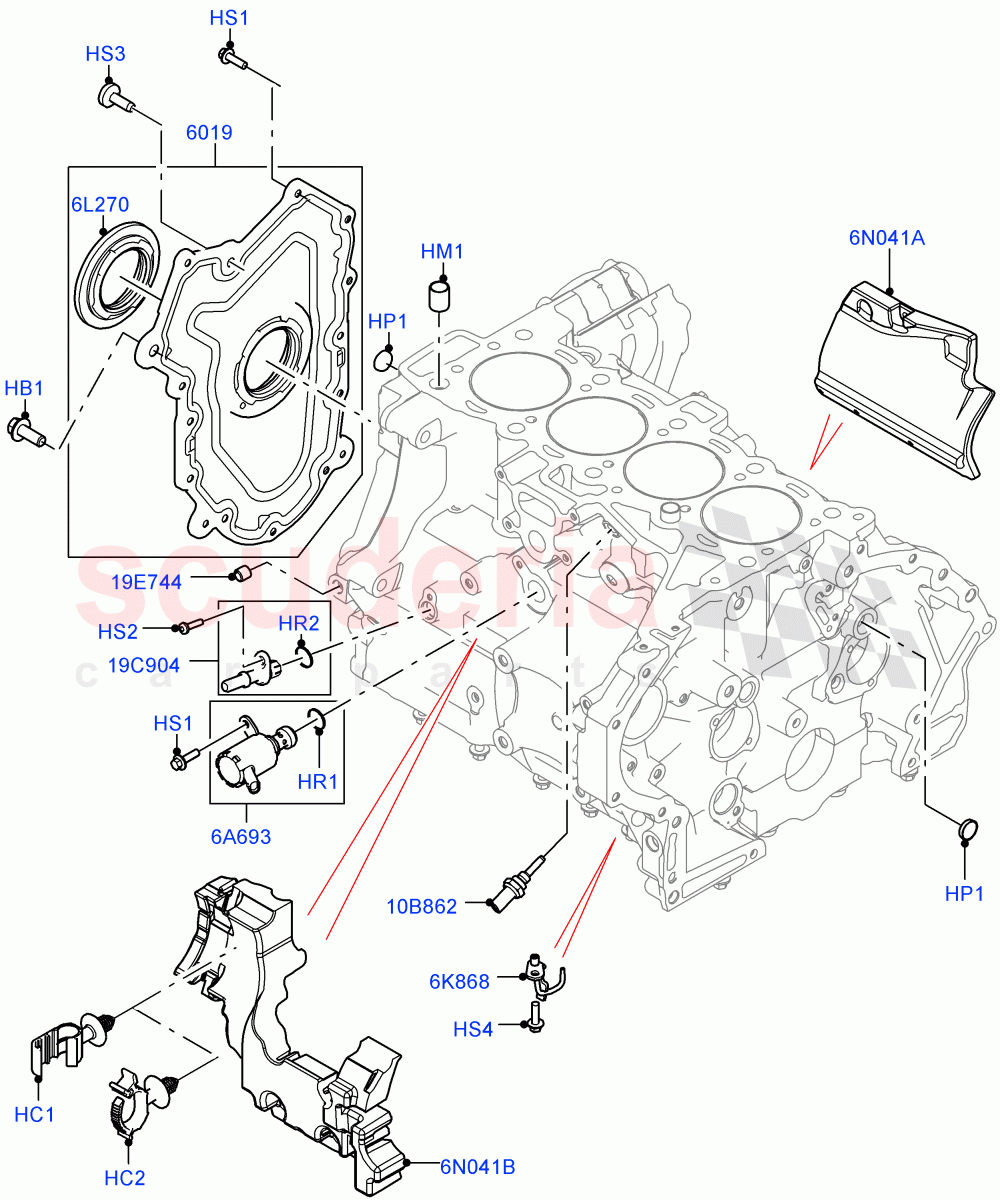 Cylinder Block And Plugs (2.0L I4 DSL MID DOHC AJ200, Itatiaia (Brazil), 2.0L I4 DSL HIGH DOHC AJ200) ((V) FROMGT000001) of Land Rover Land Rover Discovery Sport (2015+) [2.0 Turbo Diesel]