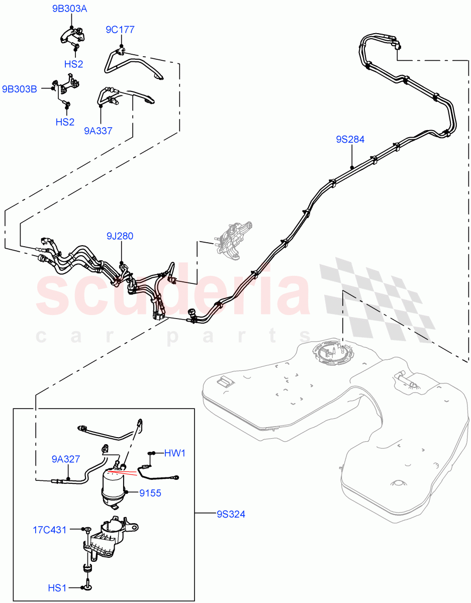 Fuel Lines(3.0L AJ20D6 Diesel High) of Land Rover Land Rover Range Rover (2022+) [3.0 I6 Turbo Diesel AJ20D6]