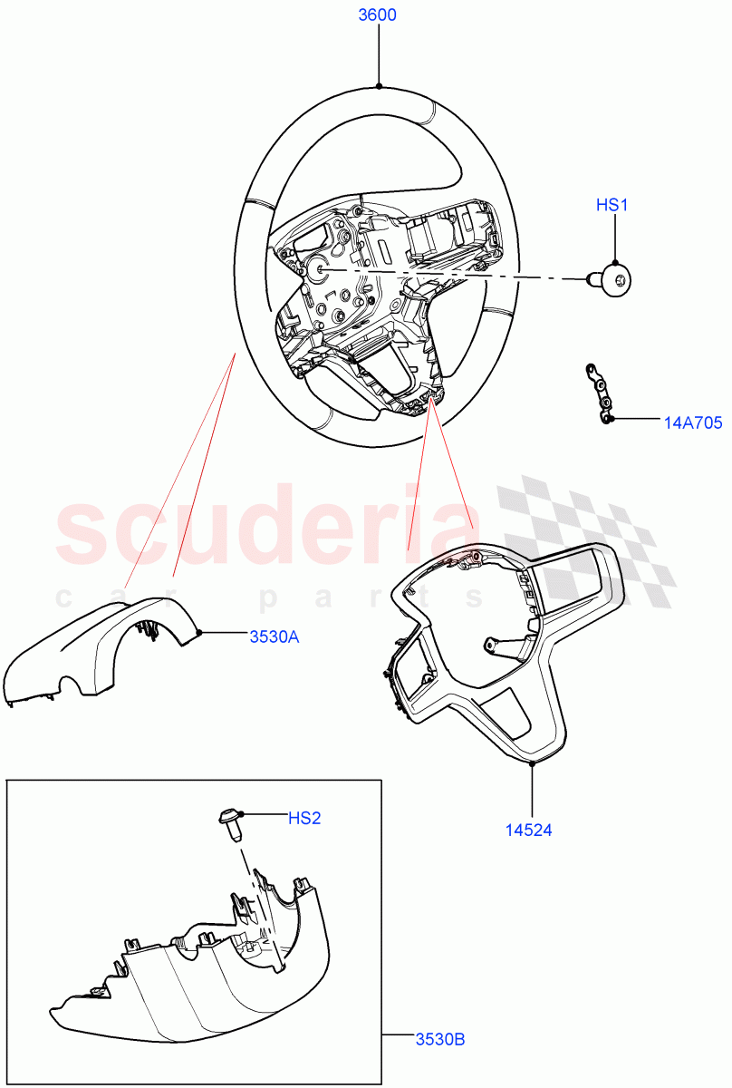 Steering Wheel ((V) FROMMA000001) of Land Rover Land Rover Range Rover Velar (2017+) [2.0 Turbo Diesel AJ21D4]