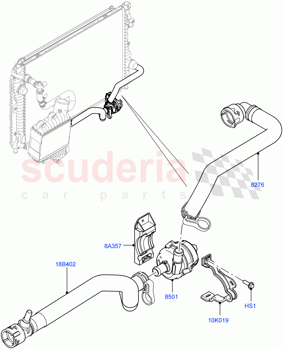 Water Pump(Auxiliary Unit)(2.0L AJ20D4 Diesel High PTA,Halewood (UK)) of Land Rover Land Rover Range Rover Evoque (2019+) [2.0 Turbo Diesel]