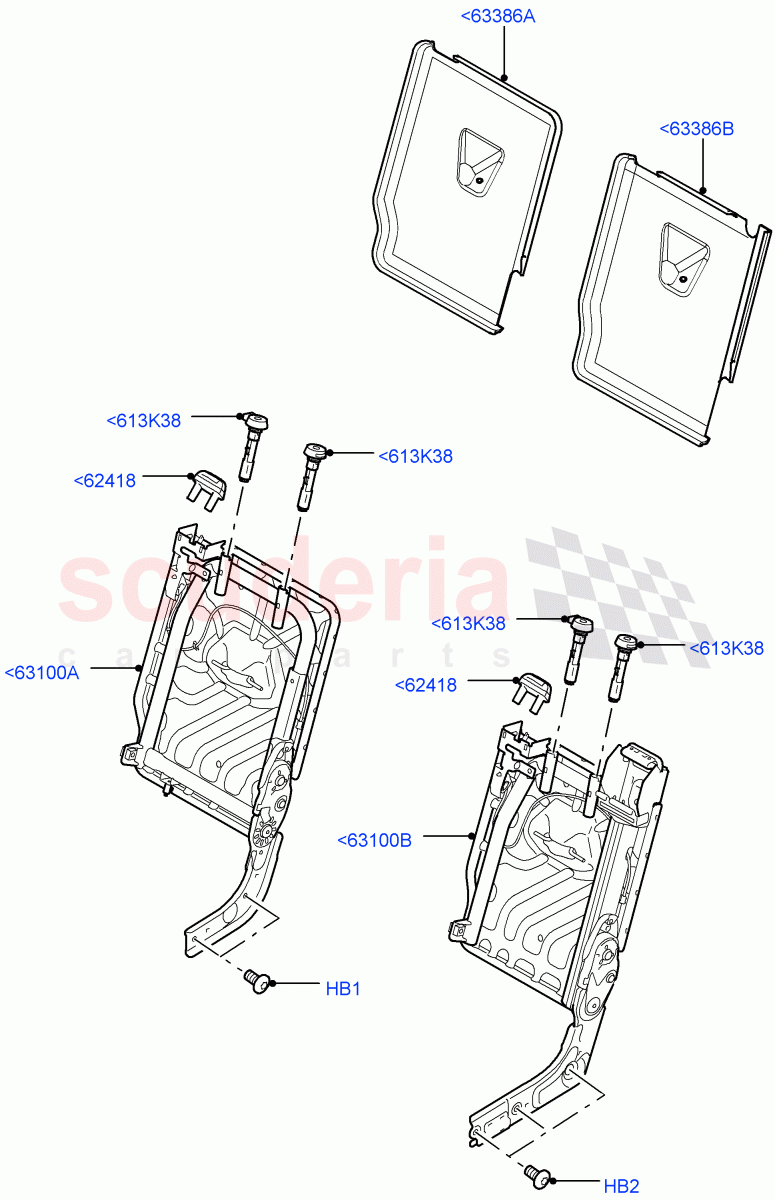 Rear Seat Frame(Frame Assy Backboard)(With 35/30/35 Split Fold Rear Seat)((V)FROMAA000001) of Land Rover Land Rover Discovery 4 (2010-2016) [5.0 OHC SGDI NA V8 Petrol]