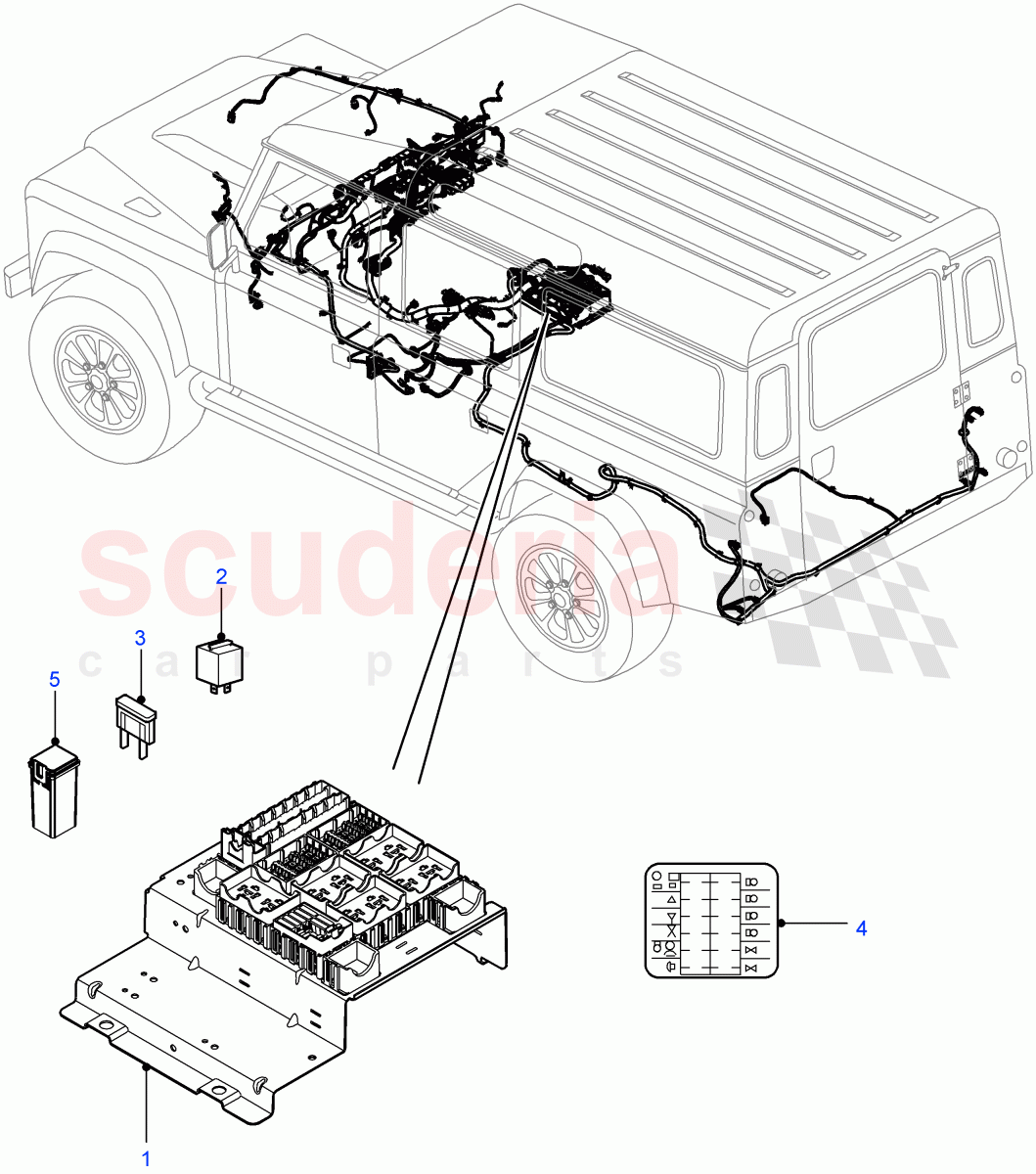 Relays And Fuses ((V) FROMCA000001) of Land Rover Land Rover Defender (2007-2016)