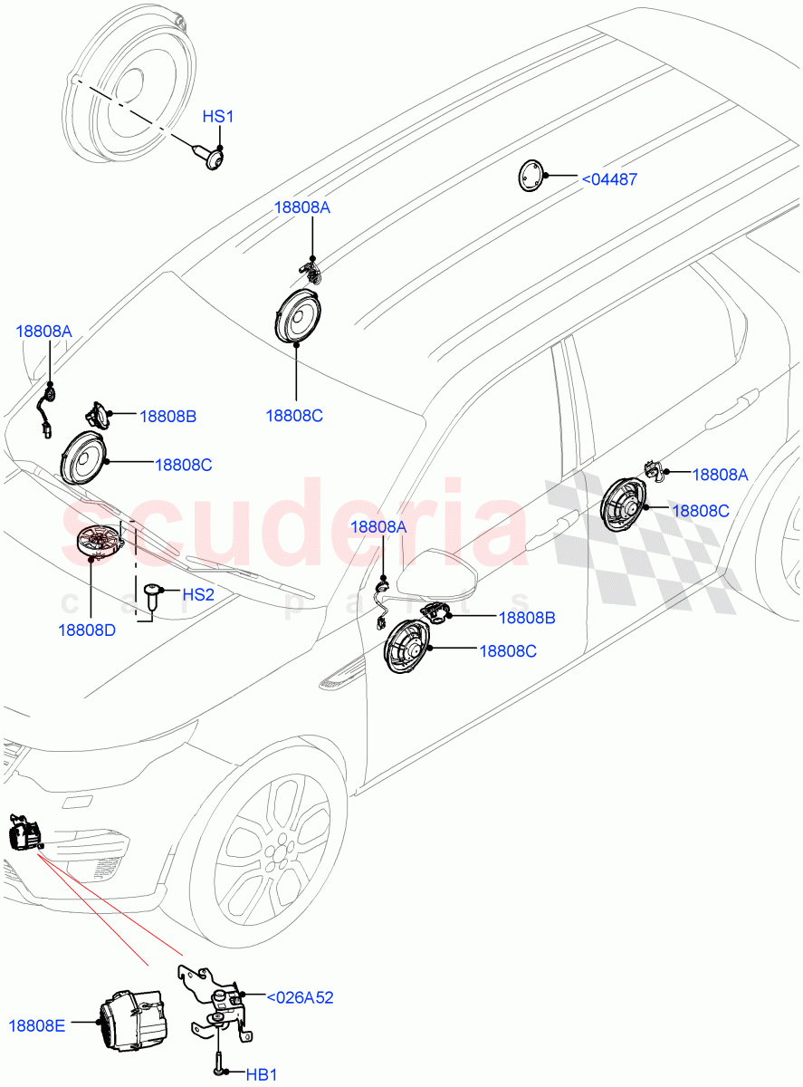 Speakers(Halewood (UK),Mid Performance Sound System) of Land Rover Land Rover Discovery Sport (2015+) [2.0 Turbo Diesel]