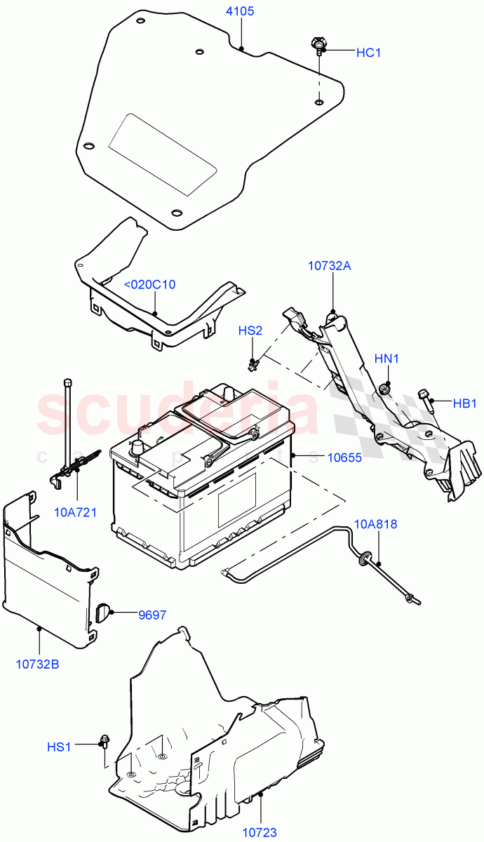 Battery And Mountings (Changsu (China)) ((V) FROMFG000001, (V) TOKG446856) of Land Rover Land Rover Discovery Sport (2015+) [2.0 Turbo Petrol GTDI]