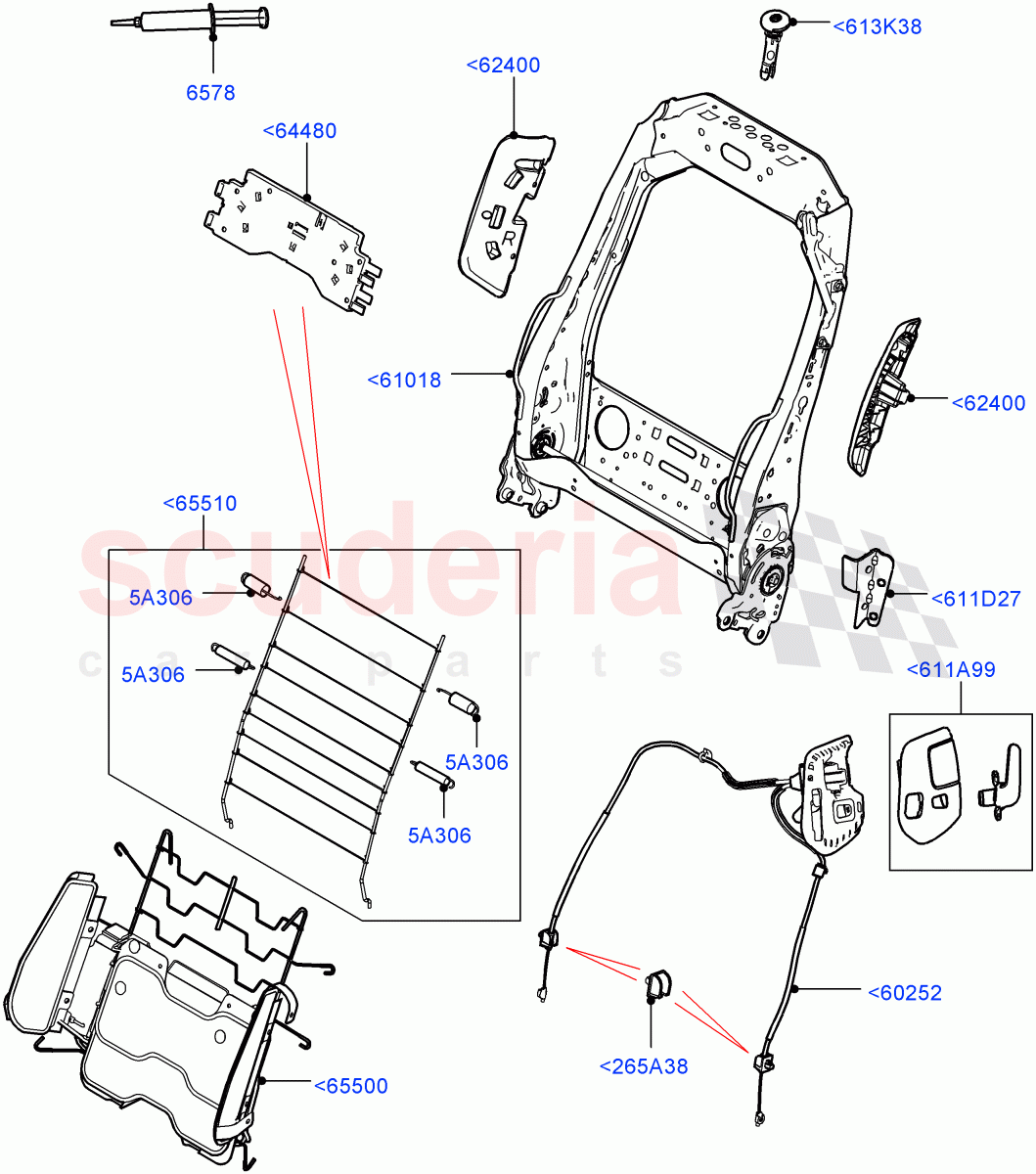 Front Seat Back(2 Door Convertible,Halewood (UK),Seat - Standard)((V)FROMGH000001) of Land Rover Land Rover Range Rover Evoque (2012-2018) [2.0 Turbo Petrol AJ200P]