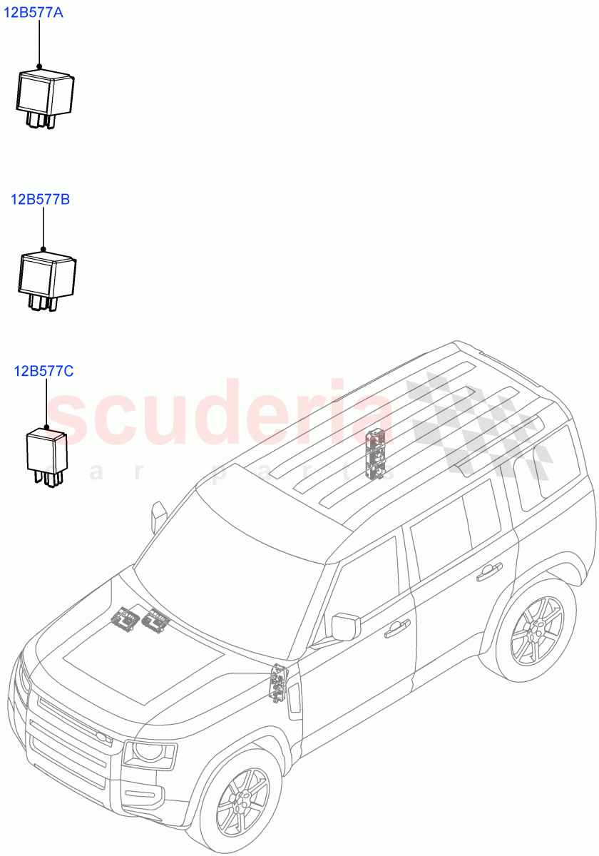 Relays of Land Rover Land Rover Defender (2020+) [3.0 I6 Turbo Diesel AJ20D6]