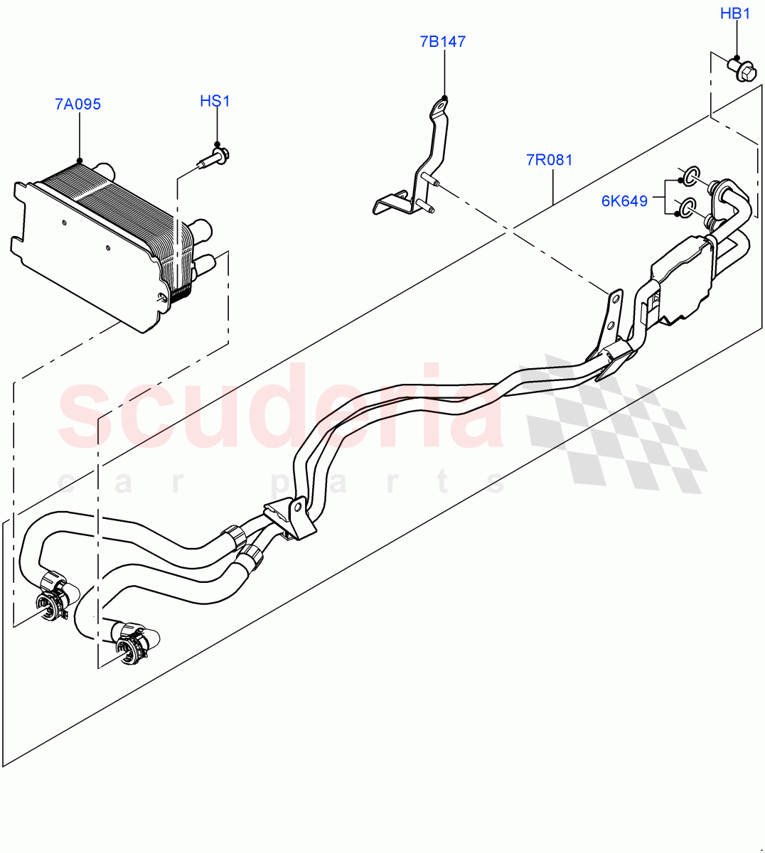 Transmission Cooling Systems(Solihull Plant Build)(2.0L I4 DSL HIGH DOHC AJ200,8 Speed Auto Trans ZF 8HP70 4WD)((V)FROMHA000001) of Land Rover Land Rover Range Rover Sport (2014+) [3.0 I6 Turbo Diesel AJ20D6]