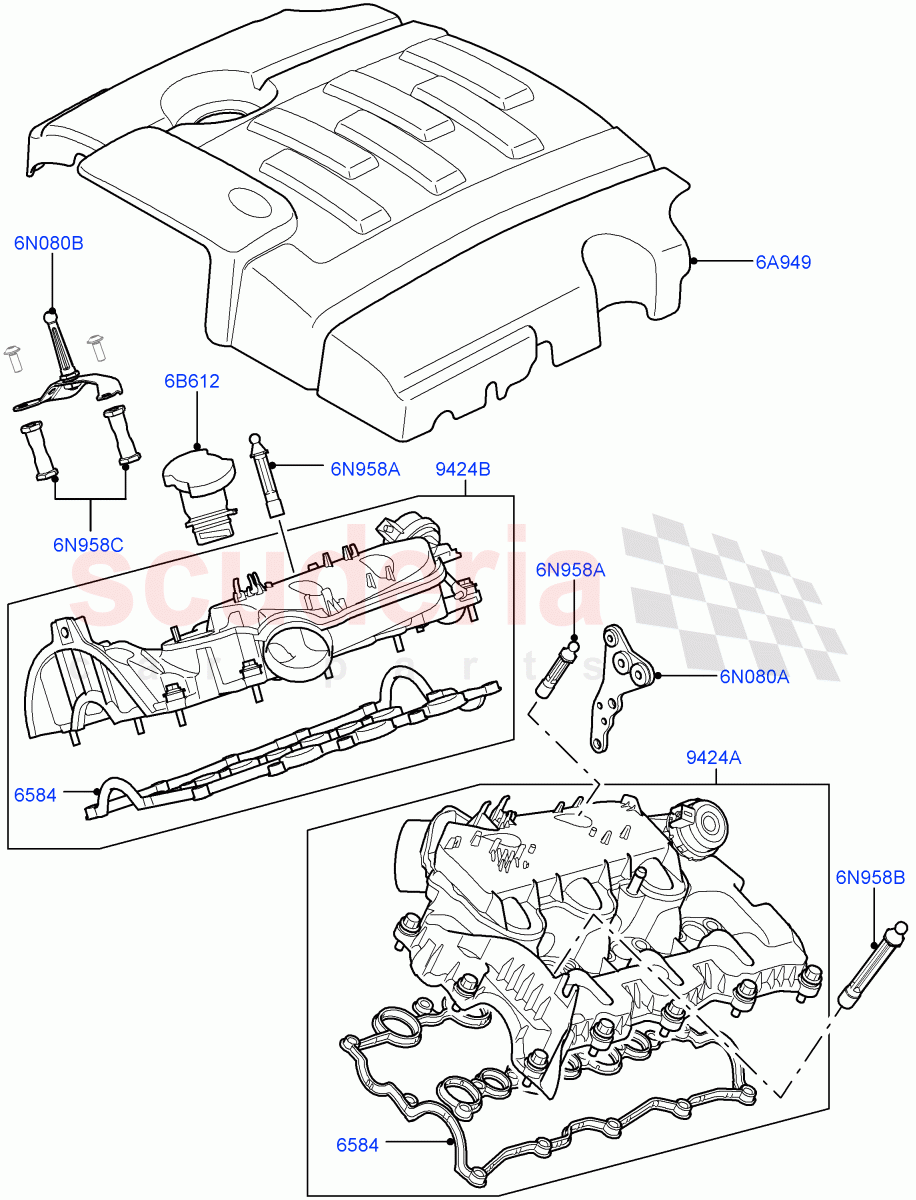 Inlet Manifold(Lion Diesel 2.7 V6 (140KW))((V)FROMAA000001) of Land Rover Land Rover Discovery 4 (2010-2016) [2.7 Diesel V6]