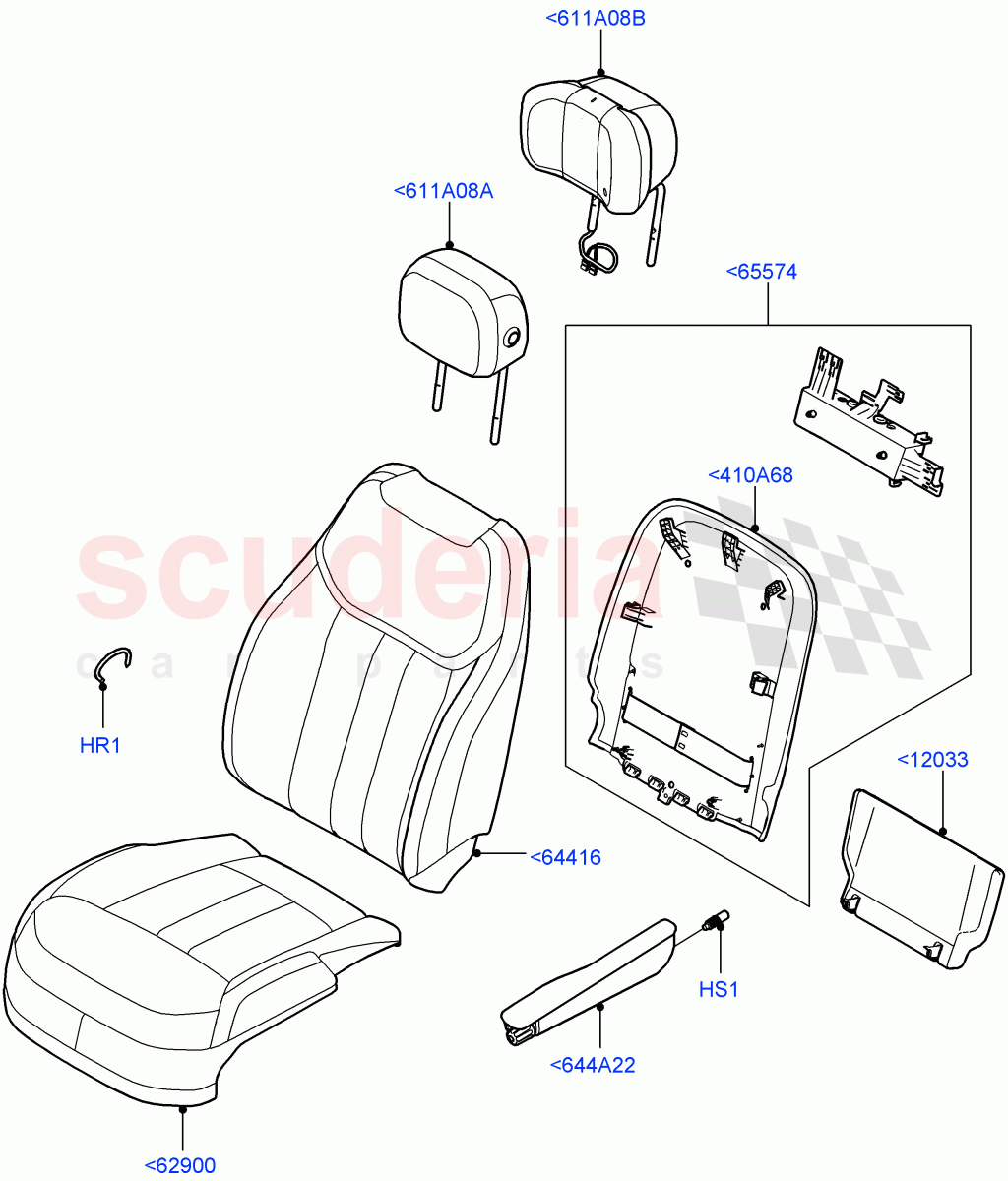 Front Seat Covers(Semi Aniline Leather Perf) of Land Rover Land Rover Range Rover (2022+) [3.0 I6 Turbo Petrol AJ20P6]