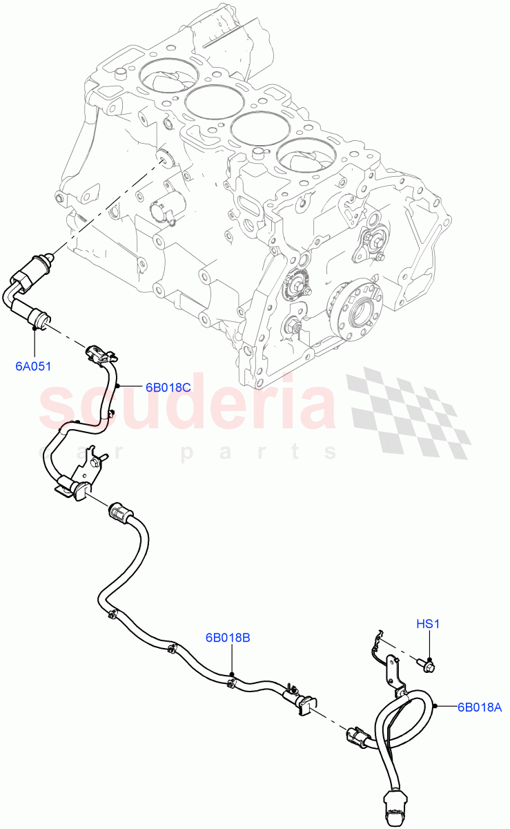 Engine Heater (2.0L AJ20P4 Petrol E100 PTA, Itatiaia (Brazil), Immersion Heater - 700W / 110V, Immersion Heater-700W/220V, 2.0L AJ20P4 Petrol Mid PTA, 2.0L AJ20P4 Petrol High PTA) of Land Rover Land Rover Range Rover Evoque (2019+) [2.0 Turbo Petrol AJ200P]