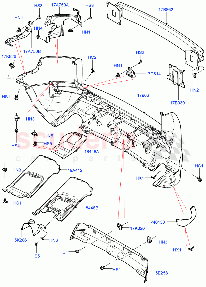 Rear Bumper (Halewood (UK), Front Bumper - Autobiography, Sport/Dynamic) of Land Rover Land Rover Range Rover Evoque (2012-2018) [2.0 Turbo Diesel]