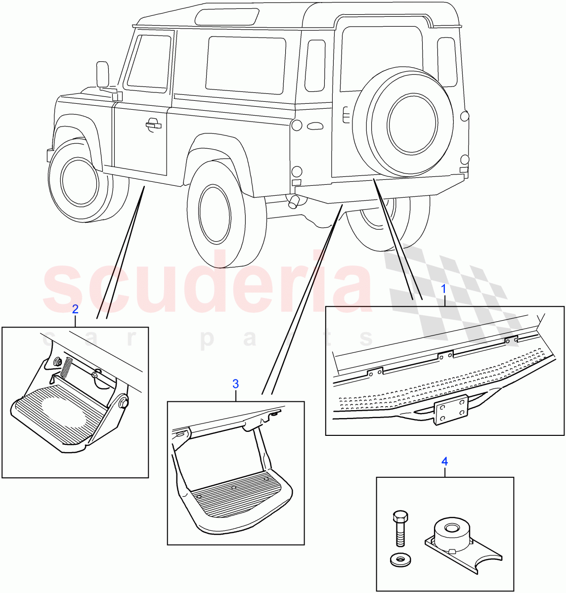 Rear & Side Step((V)FROM7A000001) of Land Rover Land Rover Defender (2007-2016)