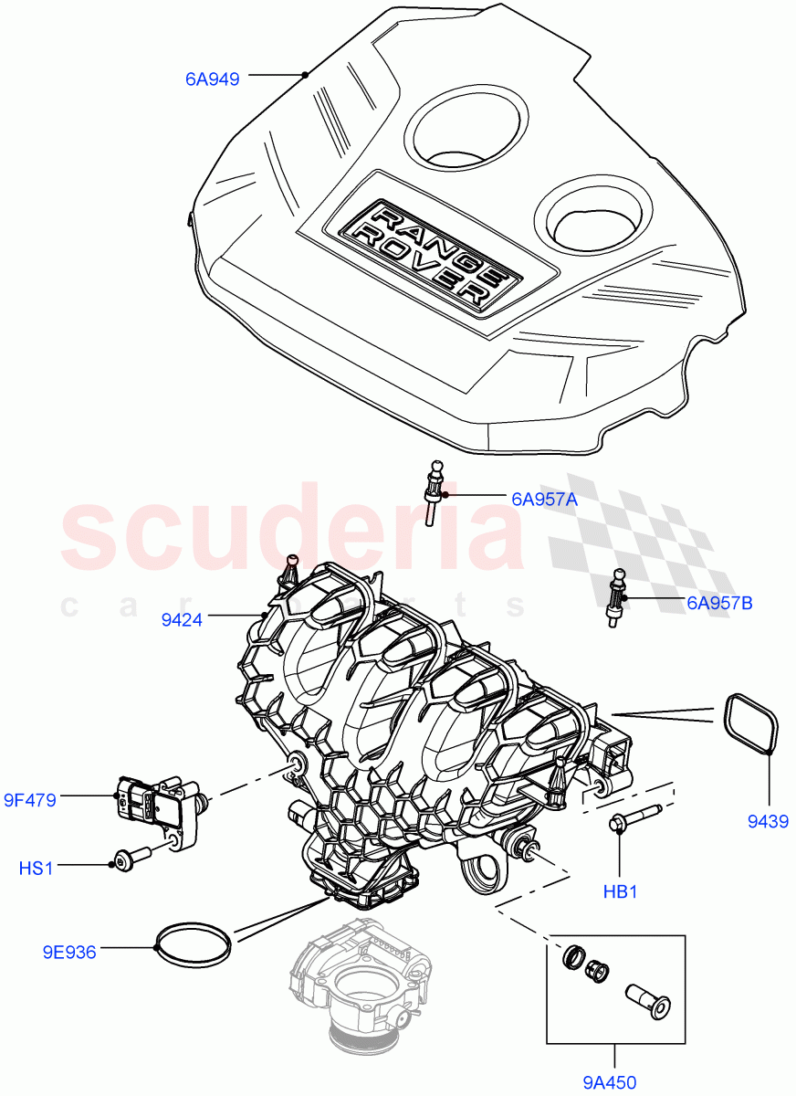 Inlet Manifold (2.0L 16V TIVCT T/C 240PS Petrol, Halewood (UK)) of Land Rover Land Rover Range Rover Evoque (2012-2018) [2.0 Turbo Petrol GTDI]