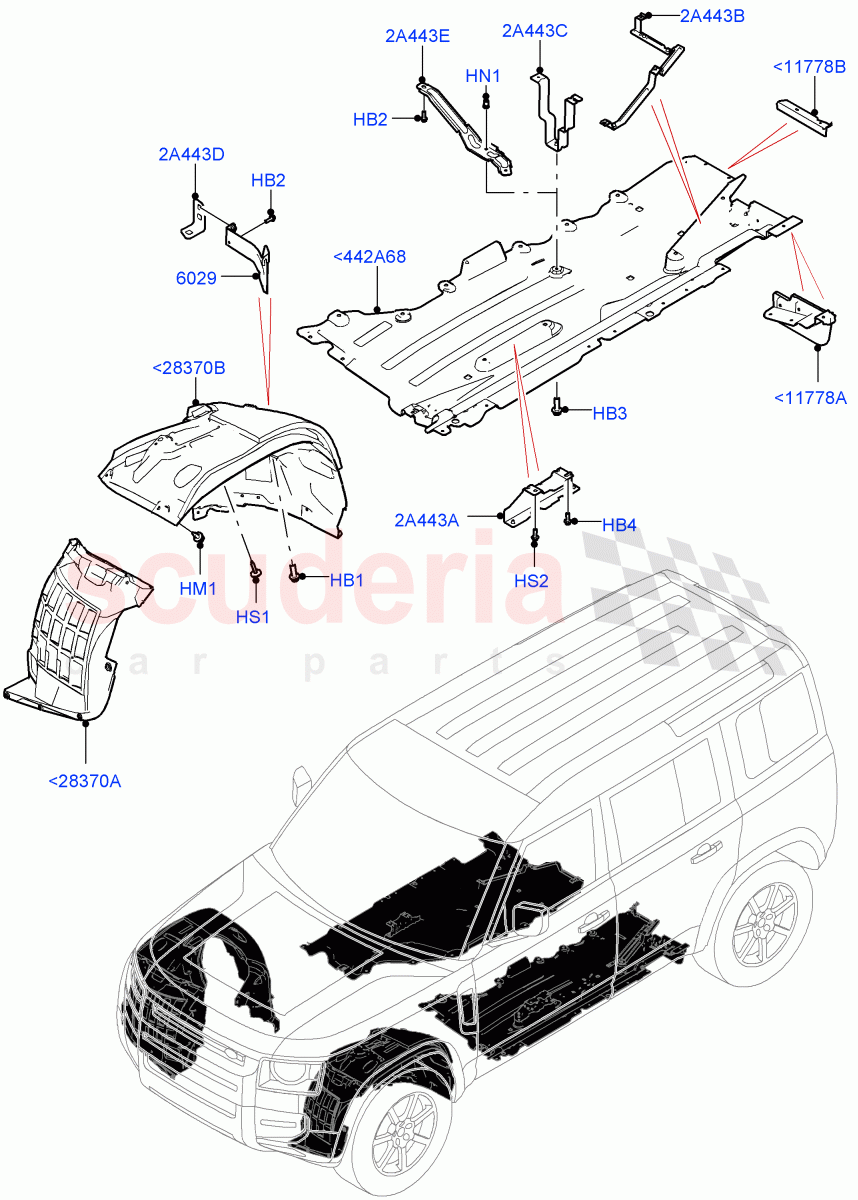 Front Panels, Aprons & Side Members(Wheelhouse) of Land Rover Land Rover Defender (2020+) [3.0 I6 Turbo Petrol AJ20P6]