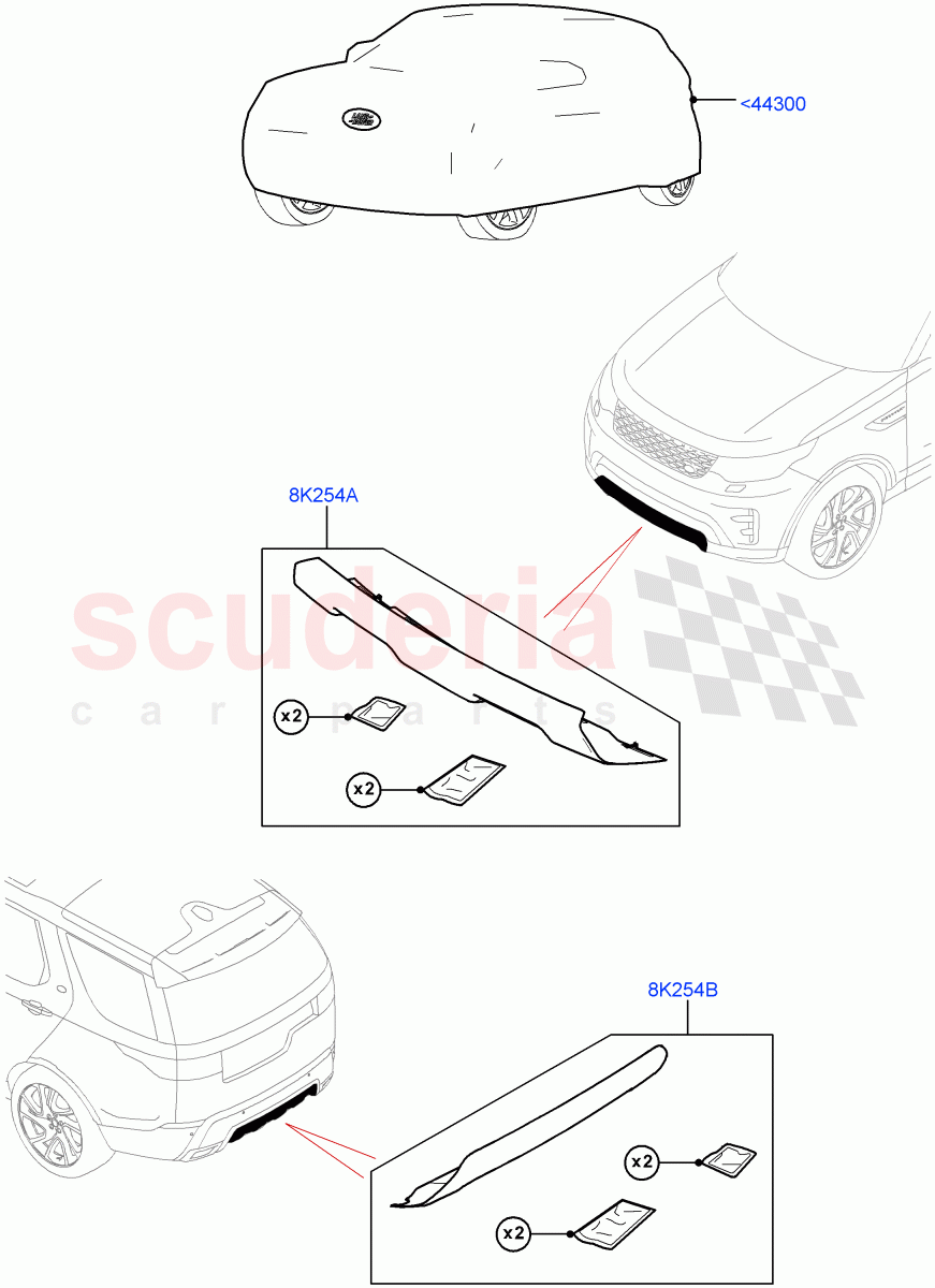 Exterior Body Protection(Solihull Plant Build, Nitra Plant Build) of Land Rover Land Rover Discovery 5 (2017+) [2.0 Turbo Petrol AJ200P]