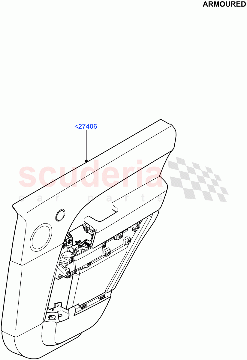 Rear Door Trim Panels(Armoured)((V)FROMEA000001) of Land Rover Land Rover Range Rover (2012-2021) [3.0 DOHC GDI SC V6 Petrol]