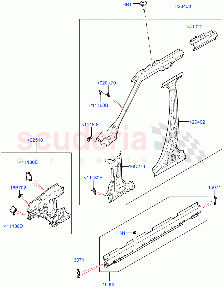 Side Panels - Inner (Middle - Front) of Land Rover Land Rover Range Rover (2022+) [3.0 I6 Turbo Diesel AJ20D6]