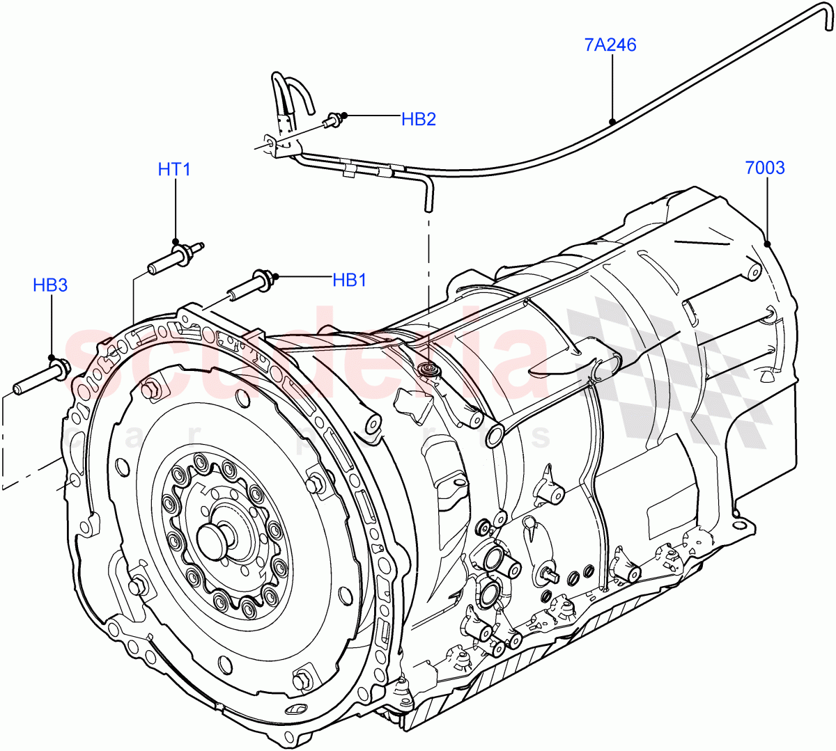 Auto Trans Assy & Speedometer Drive(3.0 V6 Diesel,8 Speed Auto Trans ZF 8HP70 4WD)((V)FROMCA000001) of Land Rover Land Rover Discovery 4 (2010-2016) [5.0 OHC SGDI NA V8 Petrol]