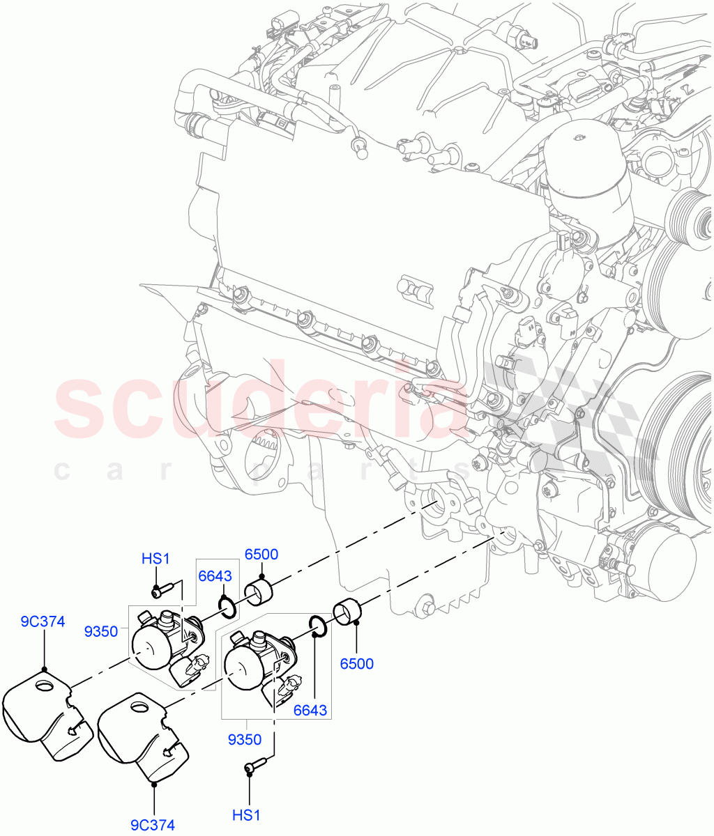 Fuel Injection Pump-Engine Mounted (Solihull Plant Build) (3.0L DOHC GDI SC V6 PETROL) ((V) FROMEA000001) of Land Rover Land Rover Range Rover (2012-2021) [3.0 DOHC GDI SC V6 Petrol]