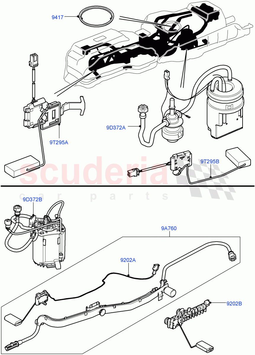 Fuel Pump And Sender Unit(Lion Diesel 2.7 V6 (140KW))((V)TO9A999999) of Land Rover Land Rover Range Rover Sport (2005-2009) [2.7 Diesel V6]