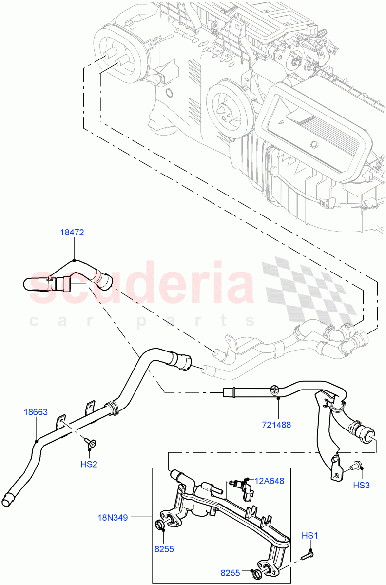 Heater Hoses(Front)(5.0L OHC SGDI NA V8 Petrol - AJ133,With Ptc Heater,5.0L OHC SGDI SC V8 Petrol - AJ133,With Fresh Air Heater)((V)TOHA999999) of Land Rover Land Rover Range Rover (2012-2021) [2.0 Turbo Petrol GTDI]