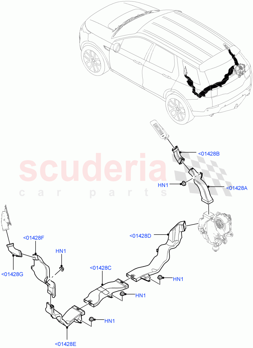 Air Vents, Louvres And Ducts (Internal Components) (Halewood (UK), Climate Control - Chiller Unit) of Land Rover Land Rover Discovery Sport (2015+) [2.0 Turbo Petrol GTDI]