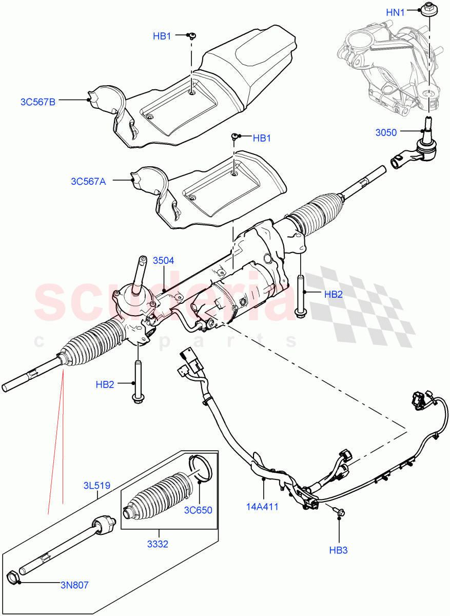 Steering Gear (LHD, Itatiaia (Brazil)) ((V) FROMGT000001) of Land Rover Land Rover Discovery Sport (2015+) [2.0 Turbo Diesel]