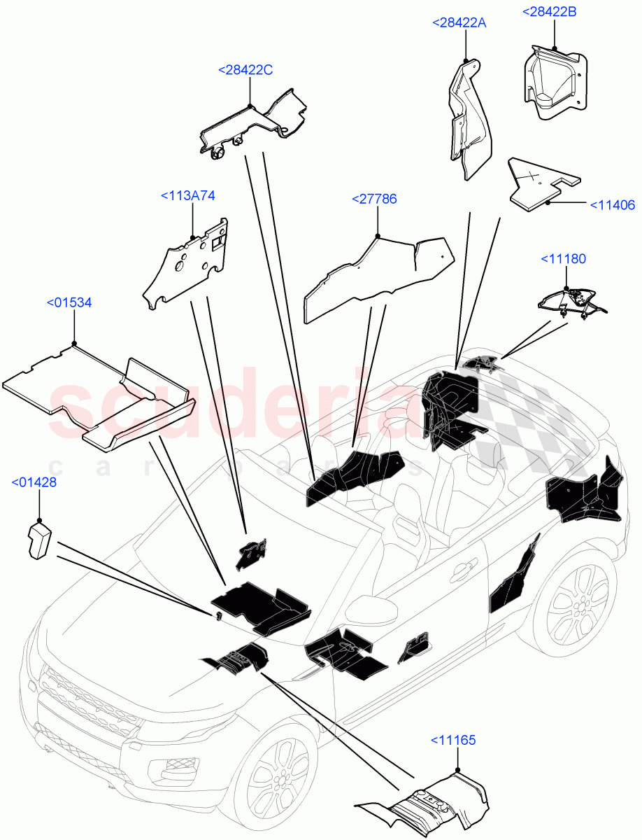 Insulators - Rear (2 Door Convertible, Halewood (UK)) of Land Rover Land Rover Range Rover Evoque (2012-2018) [2.0 Turbo Diesel]