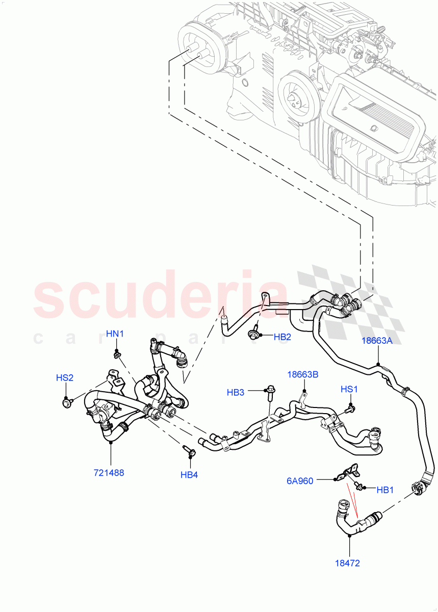 Heater Hoses(2.0L I4 High DOHC AJ200 Petrol,Less Heater,With Ptc Heater) of Land Rover Land Rover Defender (2020+) [3.0 I6 Turbo Diesel AJ20D6]