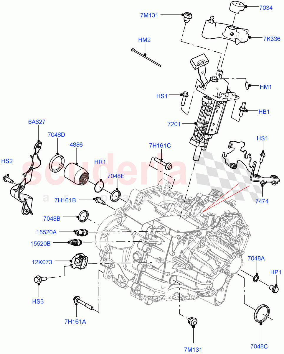 Manual Transmission External Cmpnts(2.2L CR DI 16V Diesel,6 Speed Manual Trans M66 - AWD,Halewood (UK))((V)TOFH999999) of Land Rover Land Rover Discovery Sport (2015+) [2.0 Turbo Petrol AJ200P]