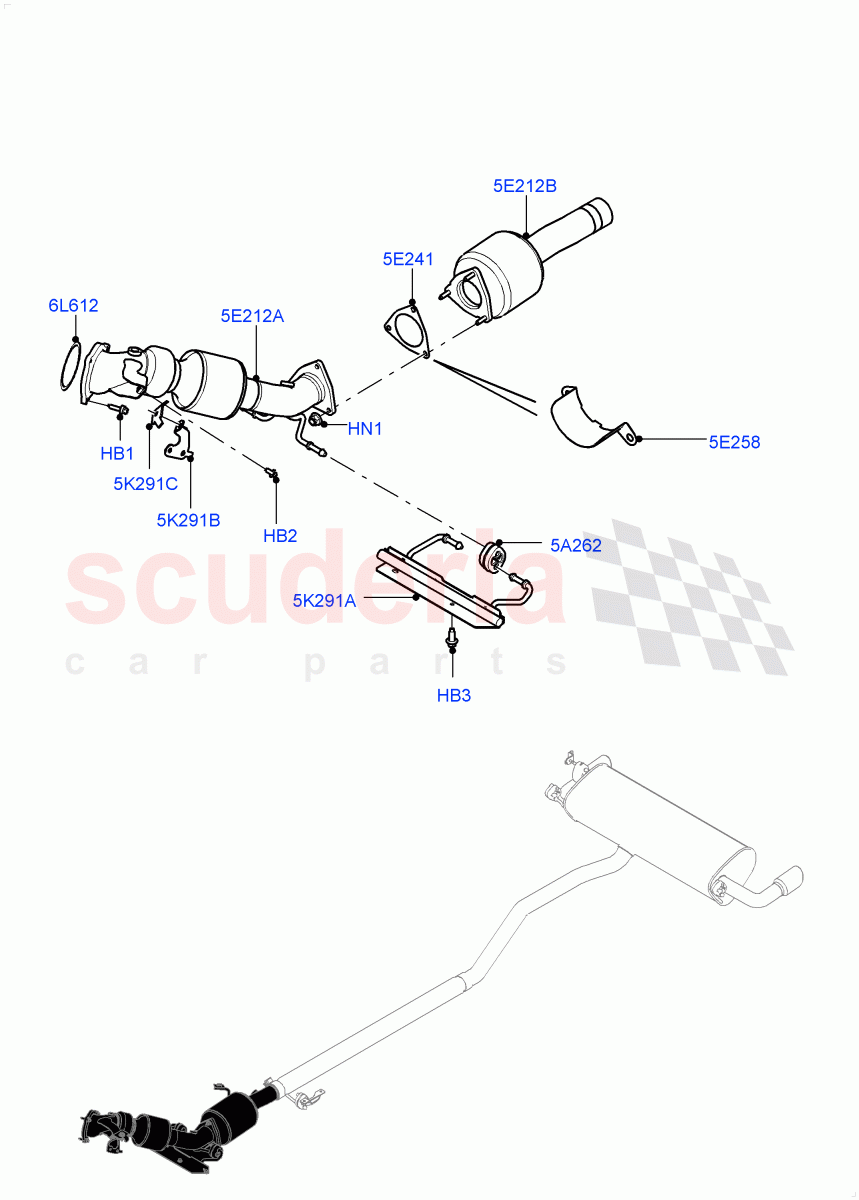 Front Exhaust System (2.0L 16V TIVCT T/C 240PS Petrol, Itatiaia (Brazil)) ((V) FROMGT000001) of Land Rover Land Rover Range Rover Evoque (2012-2018) [2.0 Turbo Petrol GTDI]