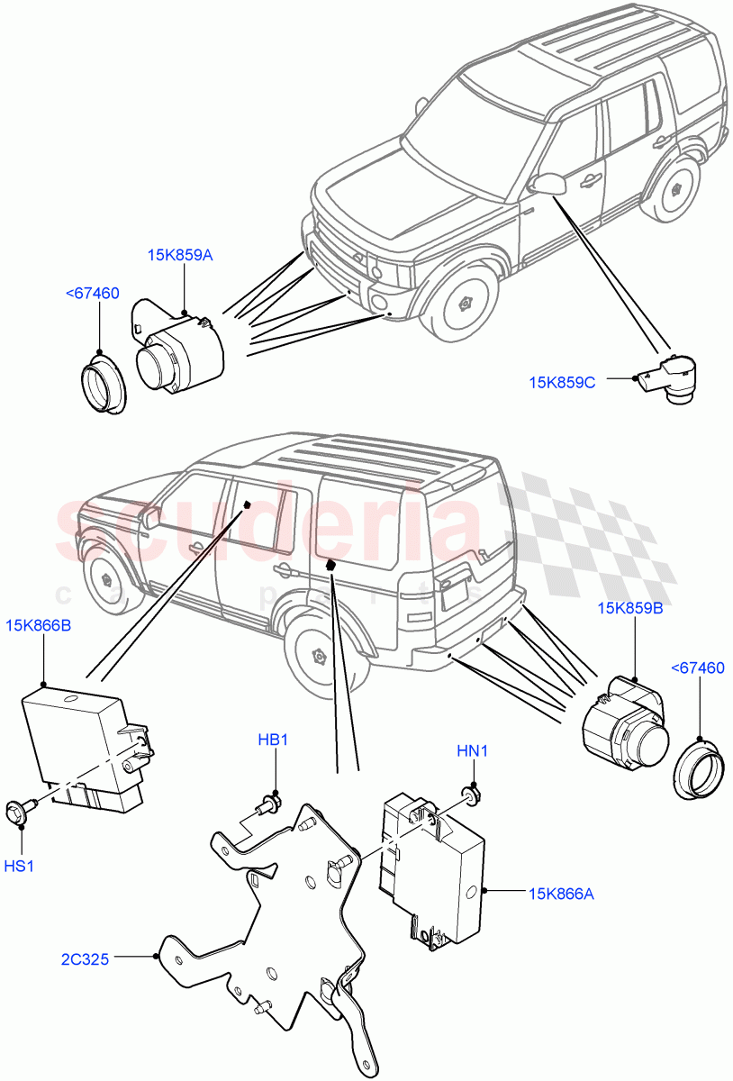 Parking Distance Control(With Rear Parking Aid)((V)FROMEA000001) of Land Rover Land Rover Discovery 4 (2010-2016) [3.0 DOHC GDI SC V6 Petrol]