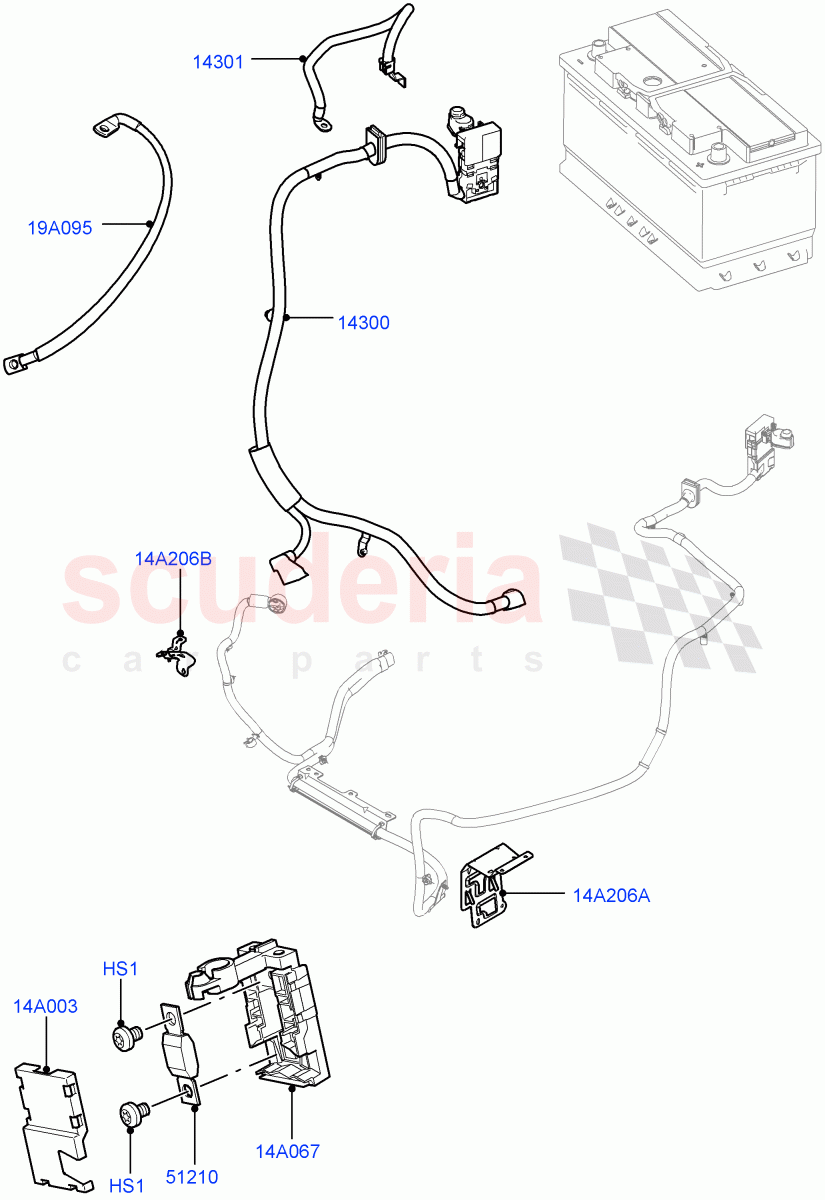Battery Cables And Horn (Battery Cables) ((V) FROMAA000001) of Land Rover Land Rover Range Rover (2010-2012) [5.0 OHC SGDI SC V8 Petrol]