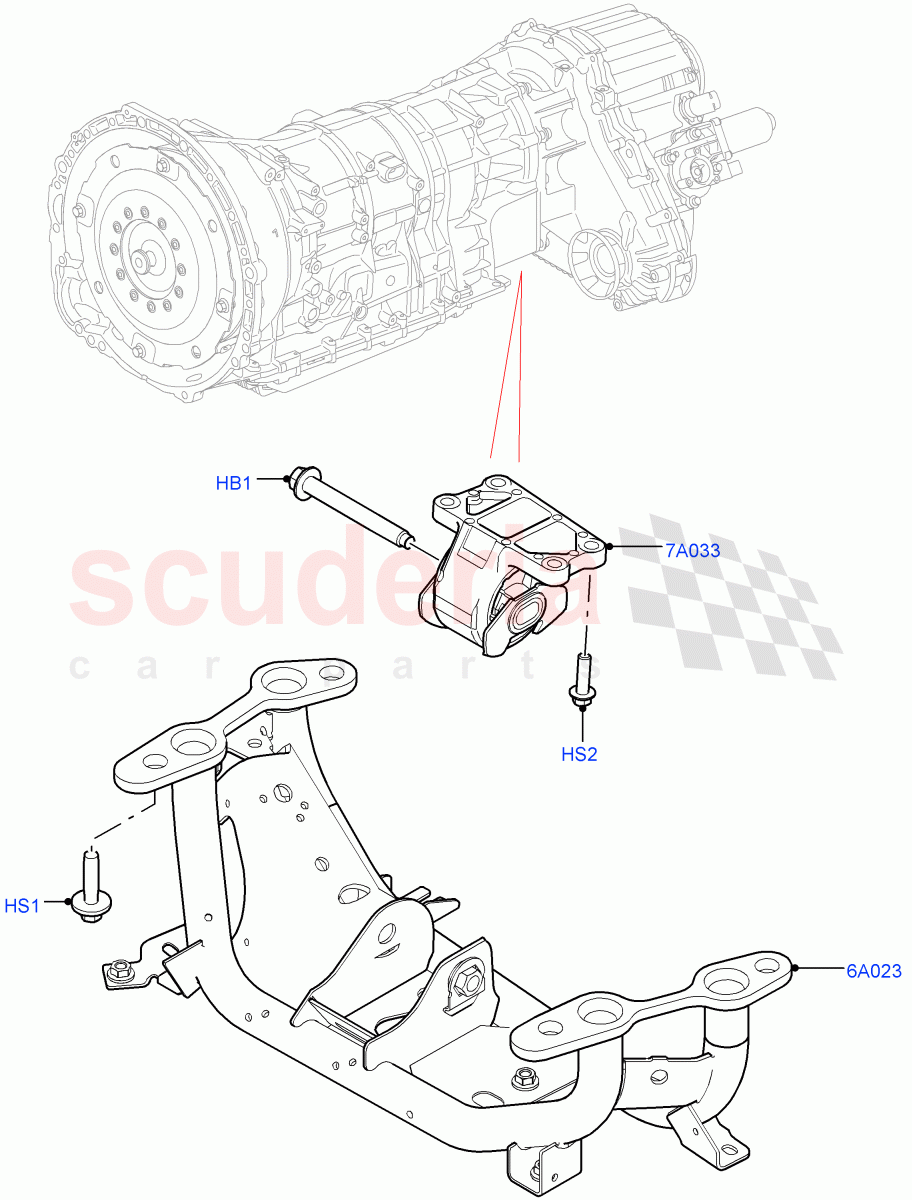 Transmission Mounting(3.0L AJ20P6 Petrol High)((V)FROMKA000001) of Land Rover Land Rover Range Rover Sport (2014+) [2.0 Turbo Diesel]