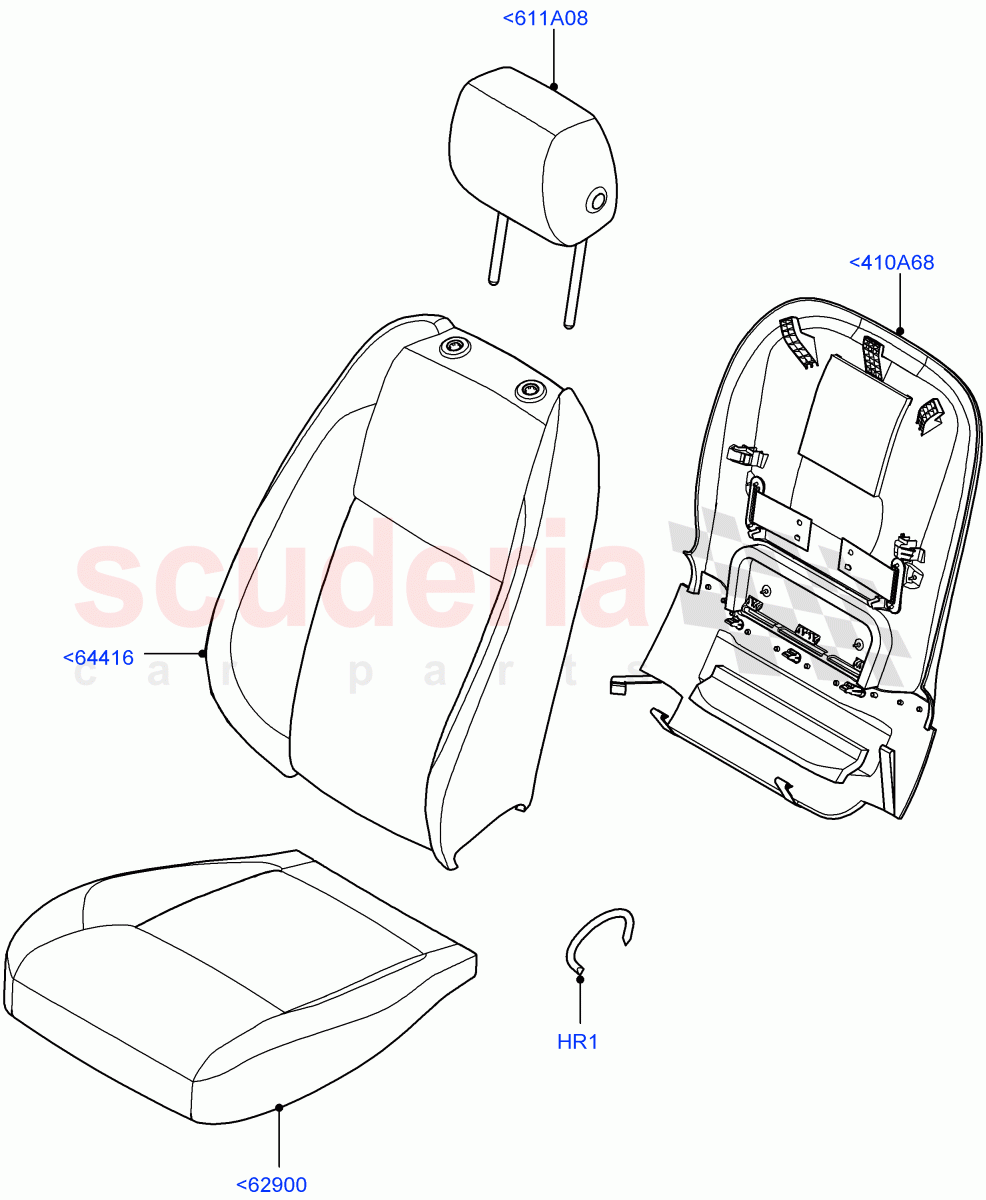 Front Seat Covers(Taurus Leather Perforated,Halewood (UK))((V)FROMPH000001) of Land Rover Land Rover Discovery Sport (2015+) [2.0 Turbo Diesel AJ21D4]