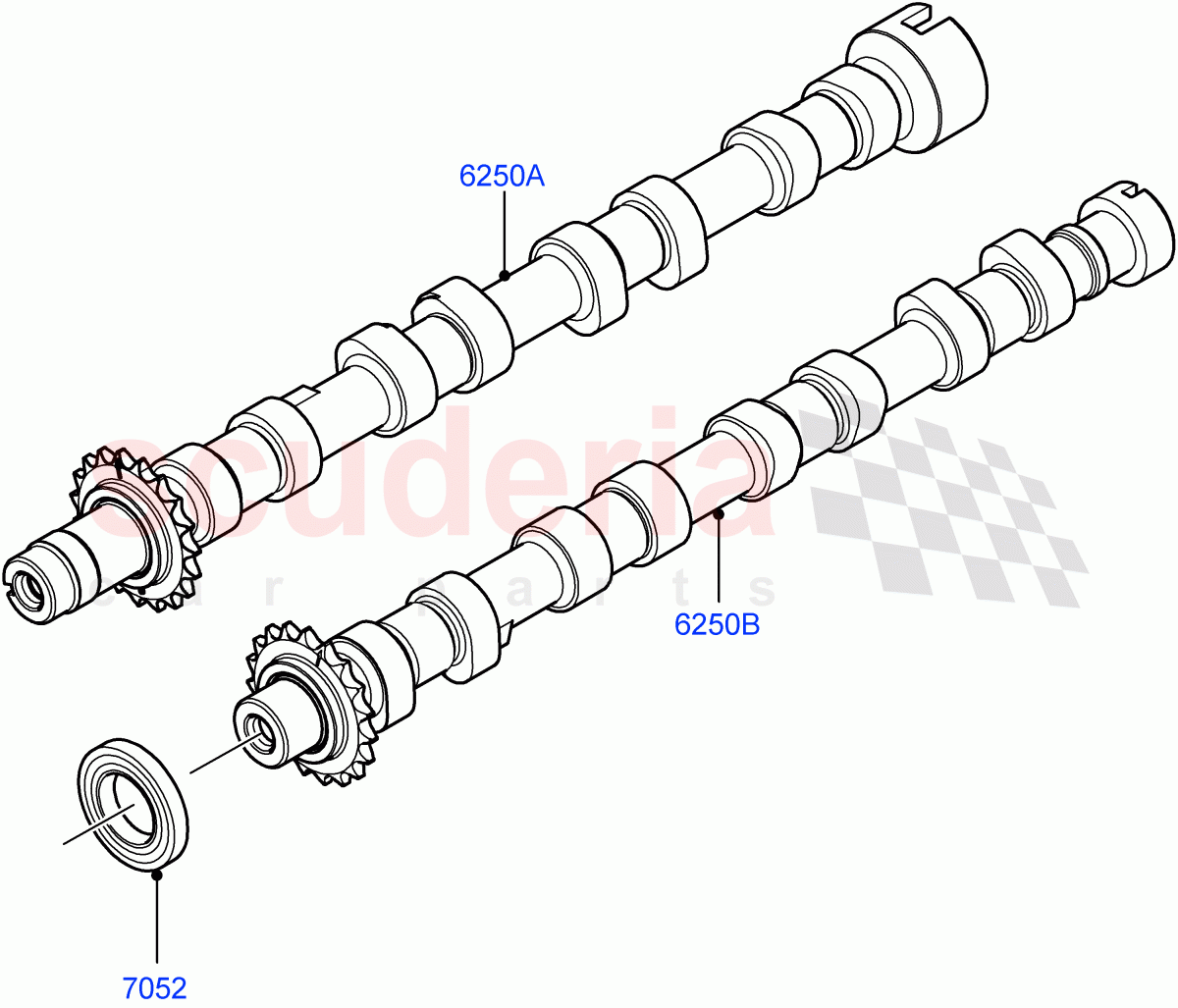 Camshaft (2.2L DOHC EFI TC DW12, 2.2L CR DI 16V Diesel) of Land Rover Land Rover Range Rover Evoque (2012-2018) [2.2 Single Turbo Diesel]