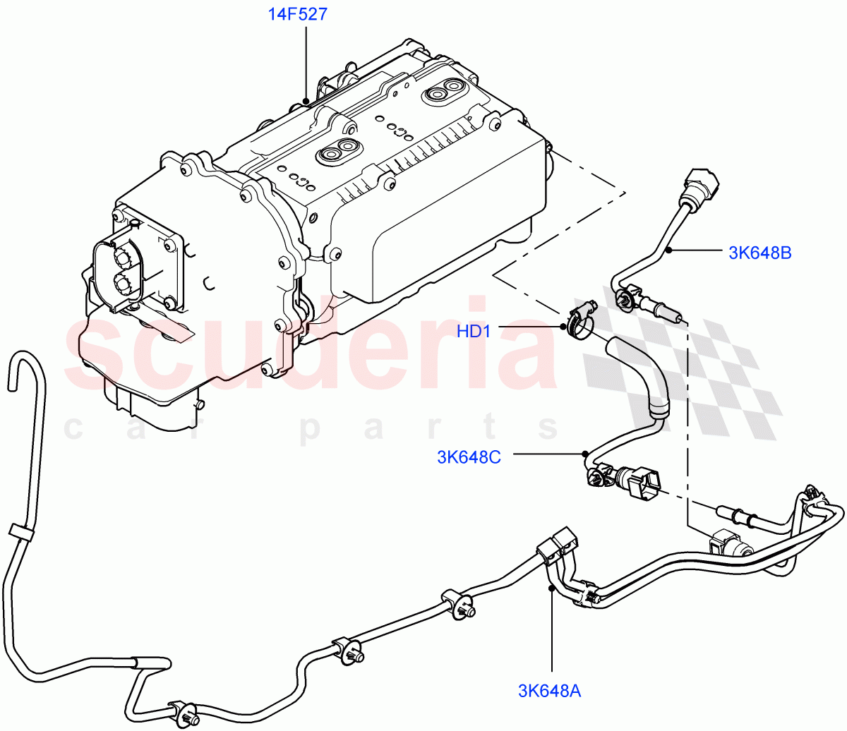 Hybrid Electrical Modules(Inverter)(3.0 V6 Diesel Electric Hybrid Eng,8 Speed Auto Trans ZF 8HP70 HEV 4WD,3.0 V6 D Gen2 Mono Turbo,3.0 V6 D Gen2 Twin Turbo)((V)FROMEA000001) of Land Rover Land Rover Range Rover Sport (2014+) [5.0 OHC SGDI SC V8 Petrol]