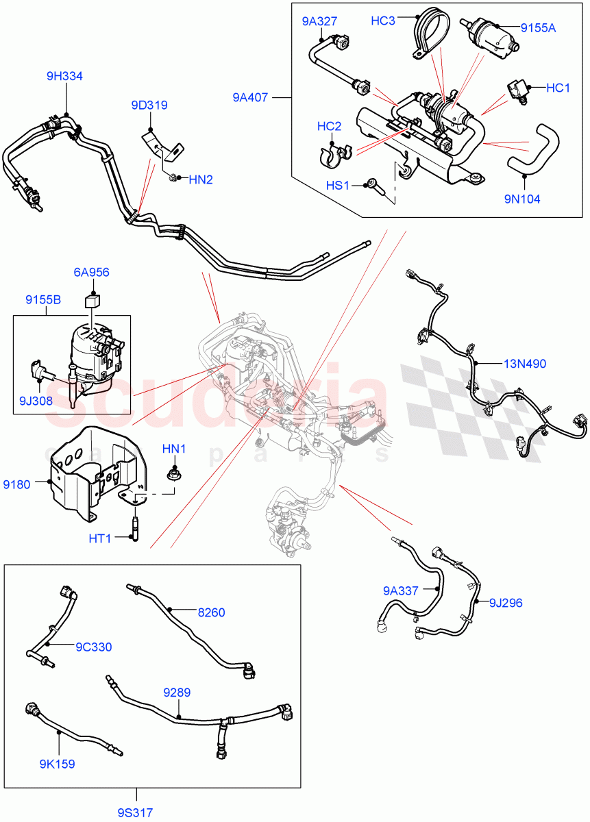 Fuel Filter(2.0L I4 DSL MID DOHC AJ200,Itatiaia (Brazil),2.0L I4 DSL HIGH DOHC AJ200)((V)FROMGT000001) of Land Rover Land Rover Discovery Sport (2015+) [2.0 Turbo Diesel]