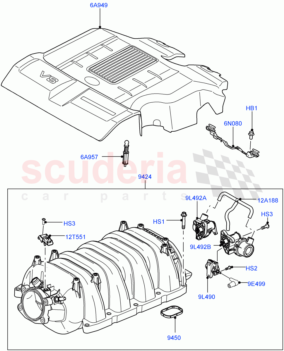 Inlet Manifold(5.0L OHC SGDI NA V8 Petrol - AJ133)((V)FROMAA000001) of Land Rover Land Rover Range Rover (2010-2012) [5.0 OHC SGDI NA V8 Petrol]