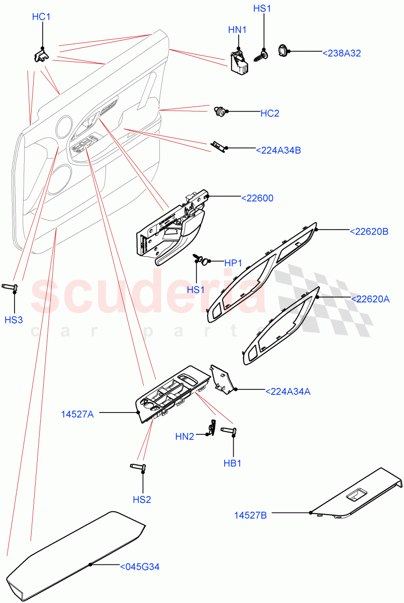 Front Door Trim Installation (5 Door, Itatiaia (Brazil)) ((V) FROMGT000001) of Land Rover Land Rover Range Rover Evoque (2012-2018) [2.0 Turbo Petrol GTDI]